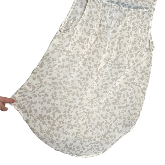 Decree Ivory Beige Semi Sheer Leopard Print Sleeveless Blouse - Picture 9 of 9